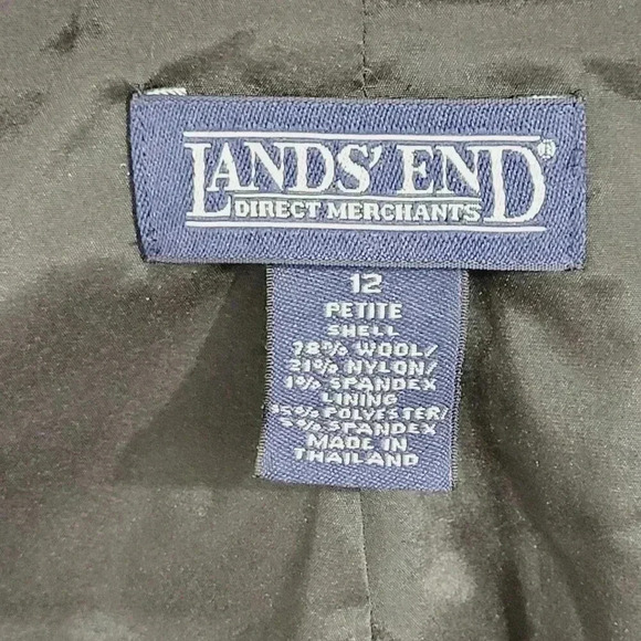Vtg Lands End Women's 12P Wool Blend Gray Blazer Work Career 10PT - Picture 4 of 7